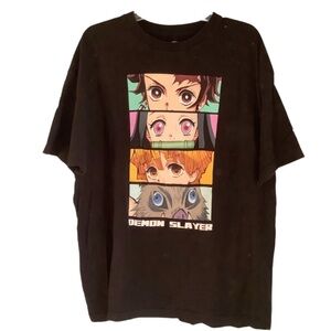 Demon Slayer Black Short Sleeve Anime T-shirt Size XXL
